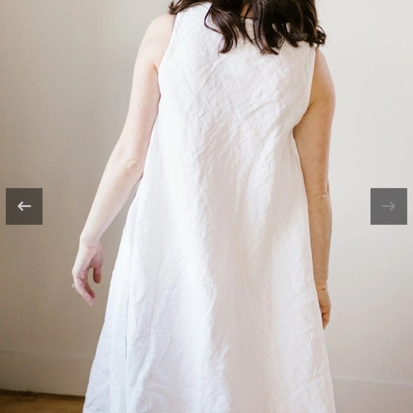 CP Shades linen navy blue Sleeveless Scoop Neck Midi Dress size Small - Picture 11 of 12